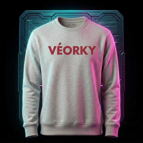 VÉORKY Origin Sweatshirt — Storm Grey Genesis VÉORKY Origin Sweatshirt — Storm Grey with Red Accent